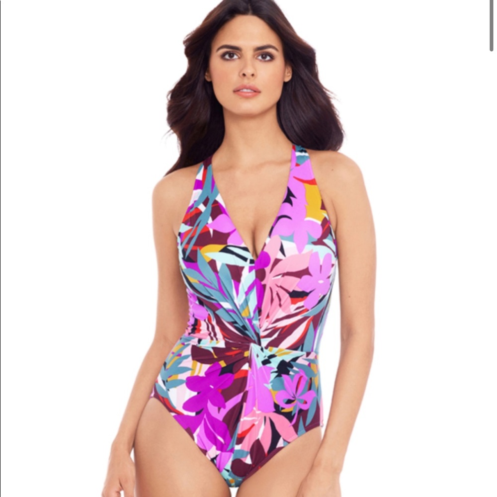 Magic suit Palm Springs floral one piece, size 14